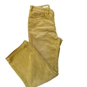 Pilcro Anthropologie Mustard Yellow Corduroy Straight Crop Pants- Sz-28